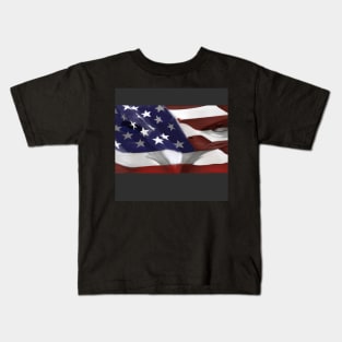 American flag with the eyes of a eagle Kids T-Shirt